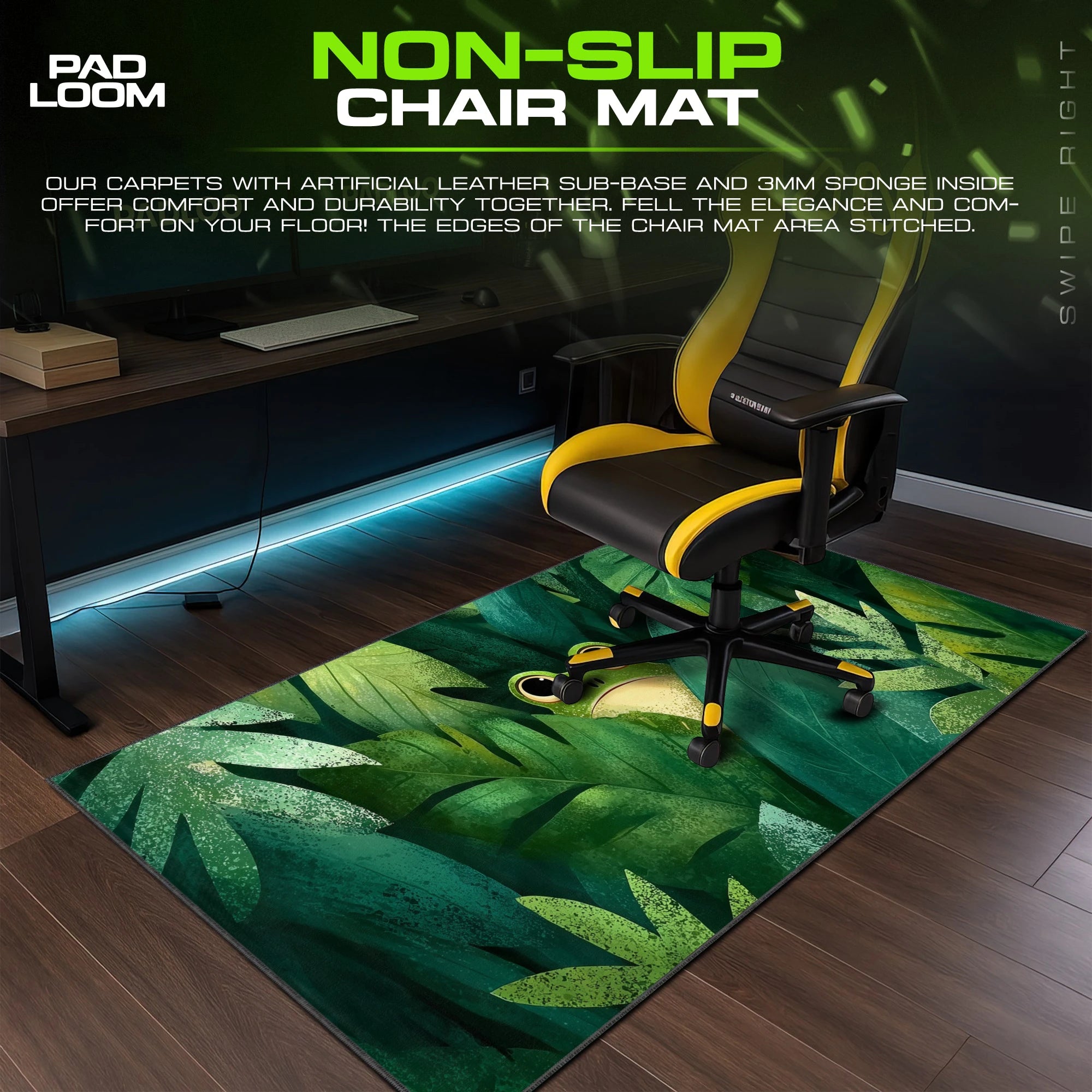 Peeking Frog Jungle Hush Mouse Pad - Cute Desk Mat