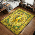 Peely Fortnite character standing in a golden ornamental banana frame gaming area rug and floor mat