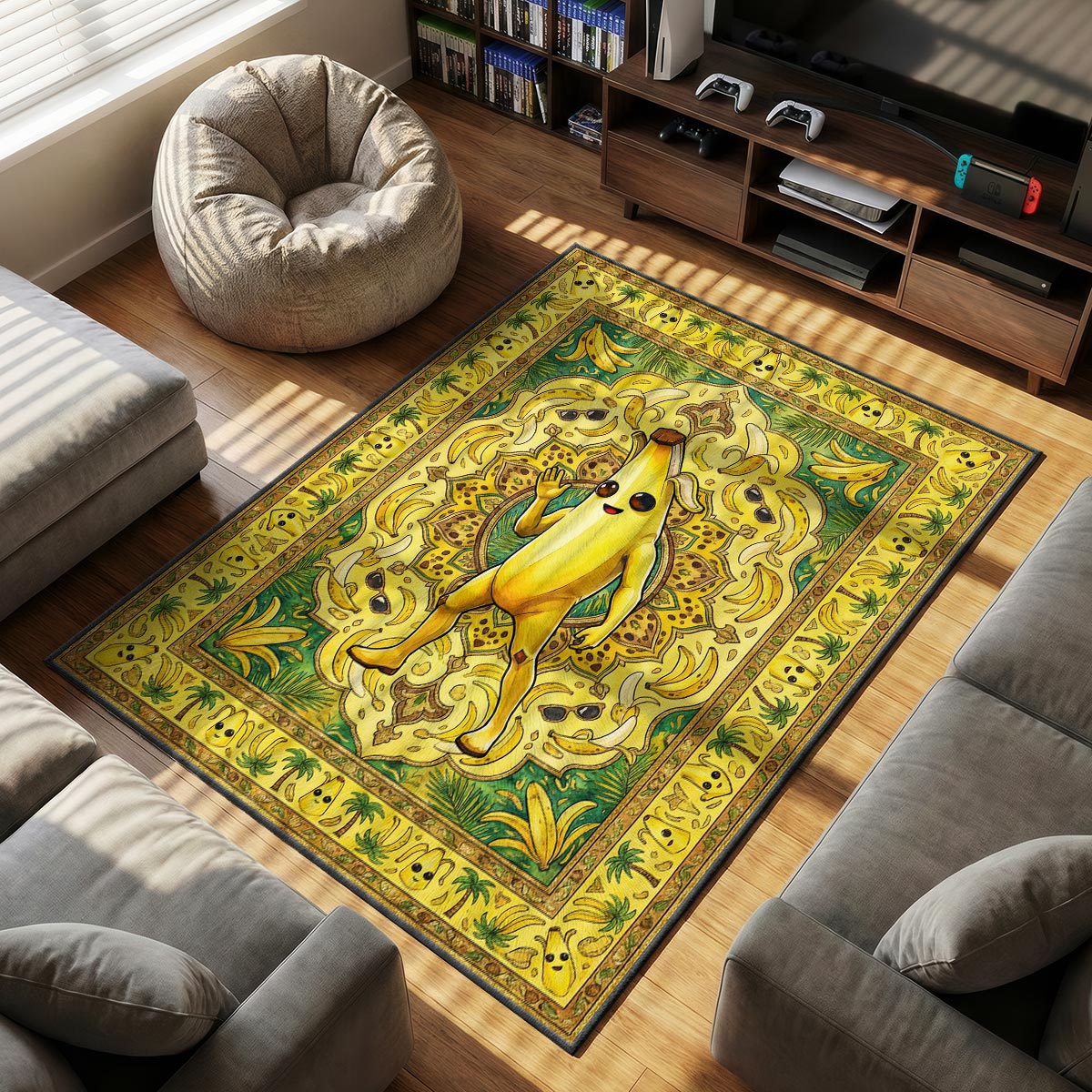 Peely Golden Pattern Rug - Fortnite Chair Mat