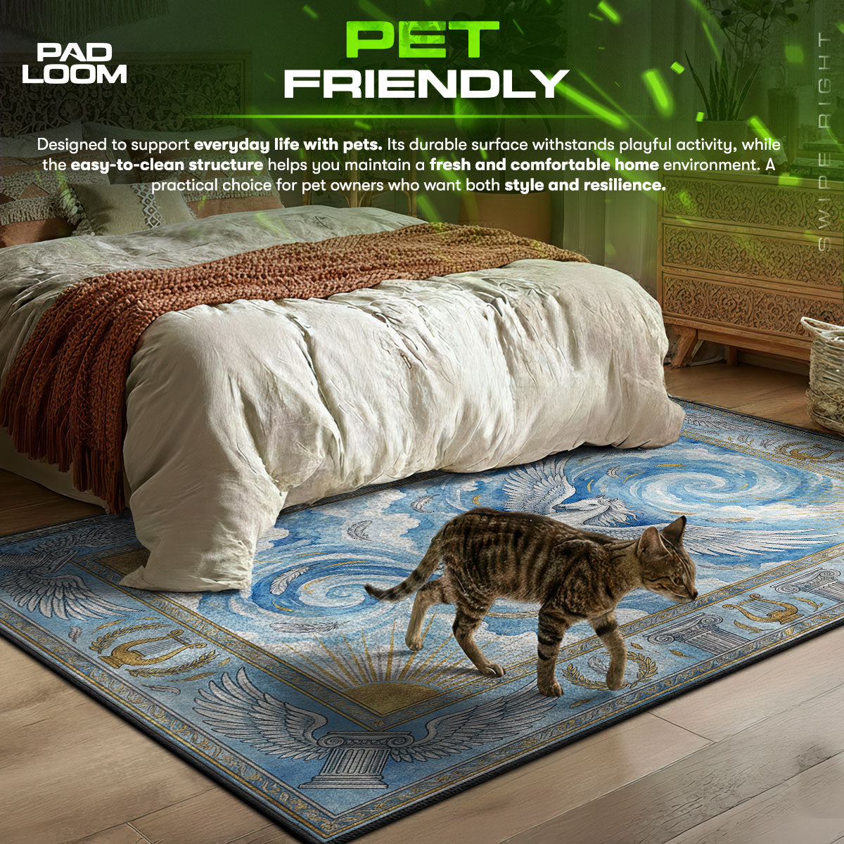 Pegasus Sky Mythology Rug – Winged Horse Fantasy Decor