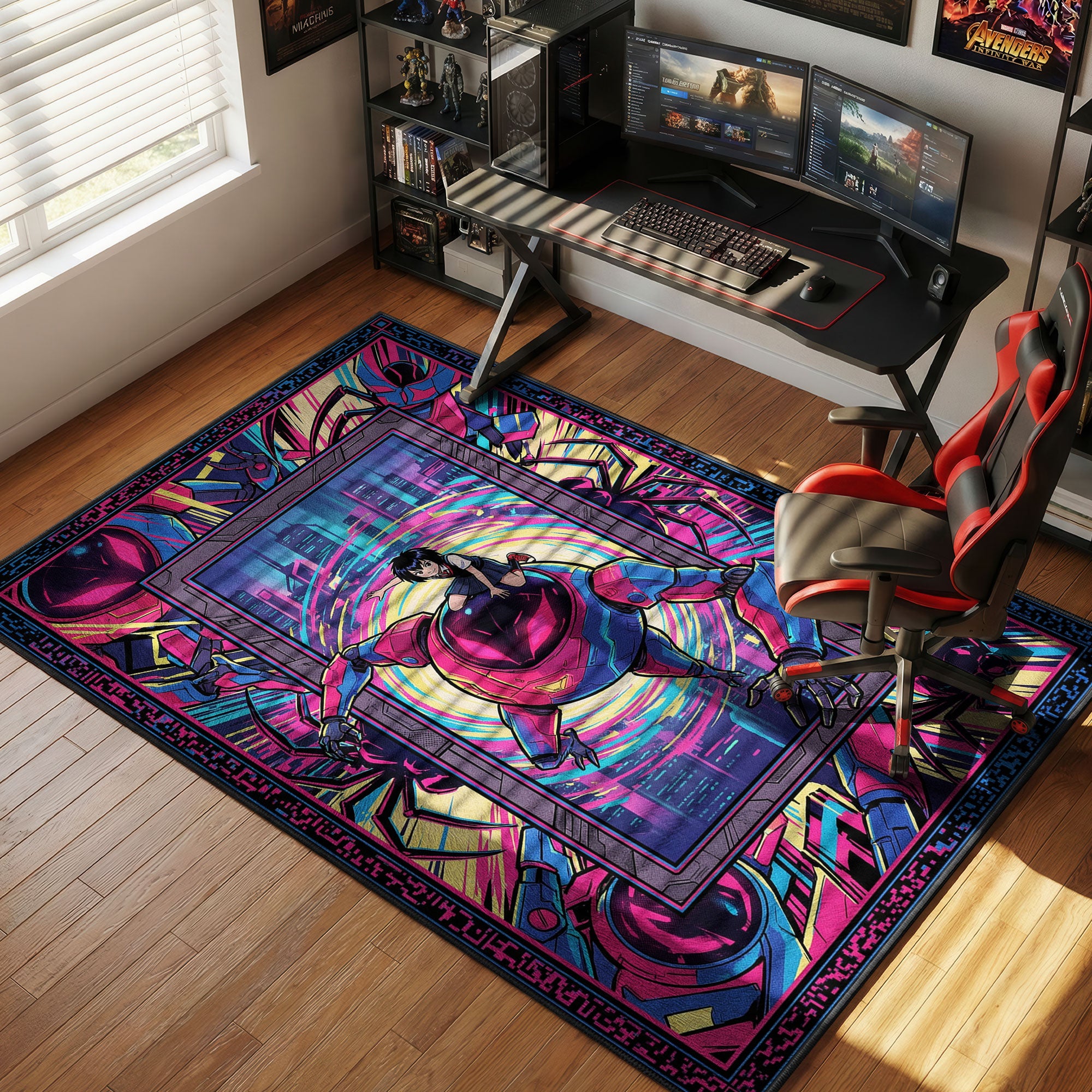 Peni Parker Neon Mech Rug - Marvel Chair Mat