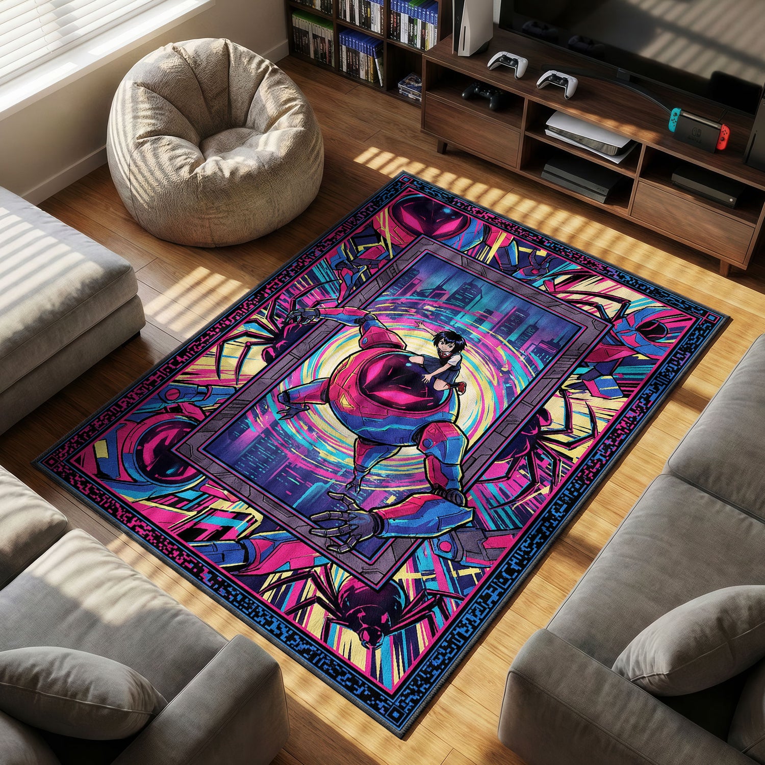 Peni Parker Neon Mech Rug - Marvel Chair Mat