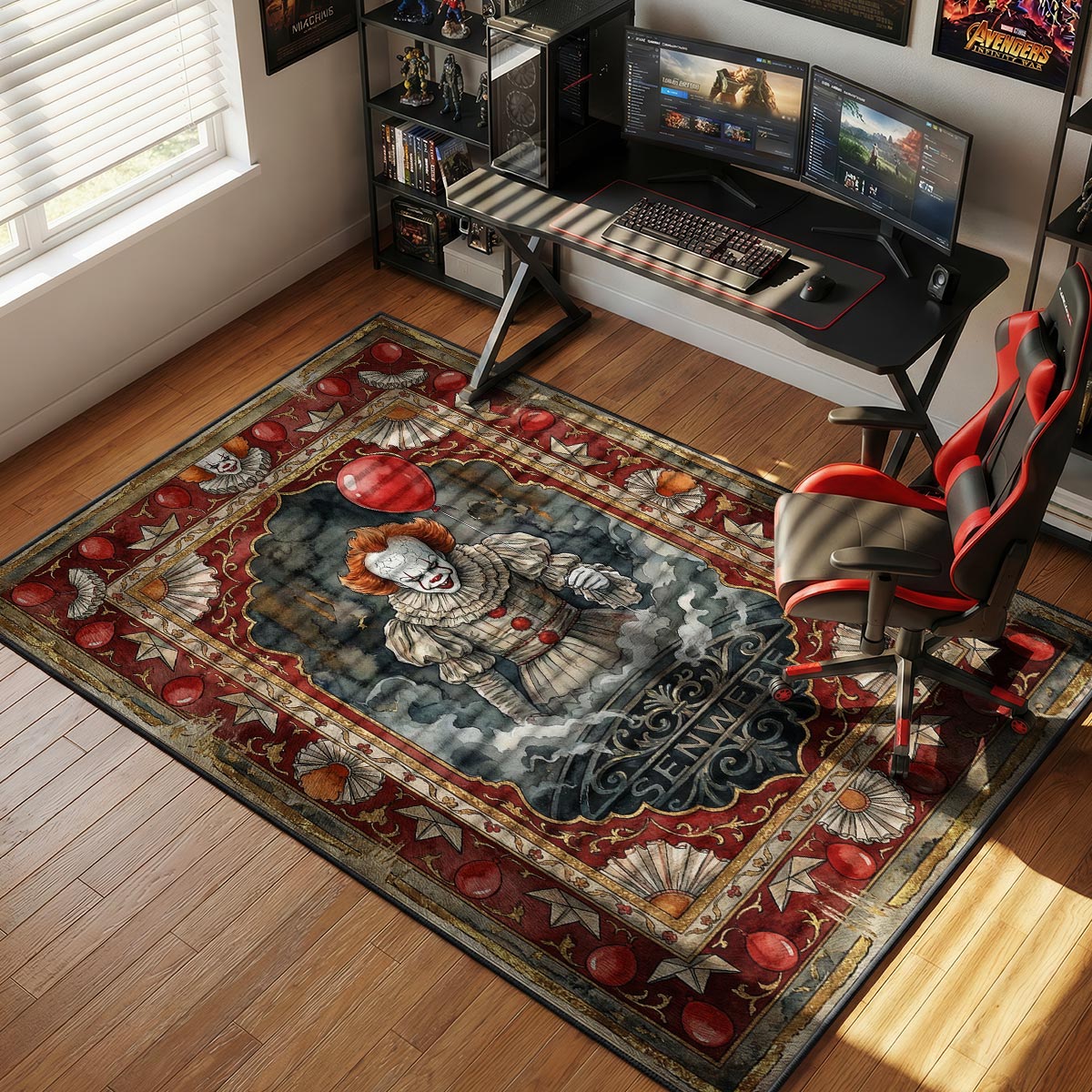 Pennywise Red Balloon Sewer IT Room rug — main product view
