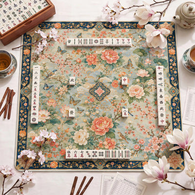 Peony Aviary Garden Mahjong-Matte - Mah-Jongg Matte