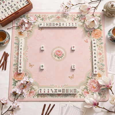 Peony Blush Mahjong Mat - Mah Jongg Table Mat