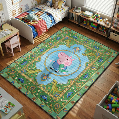 Peppa Pig Dinosaur Adventure Rug - Kids Floor Mat
