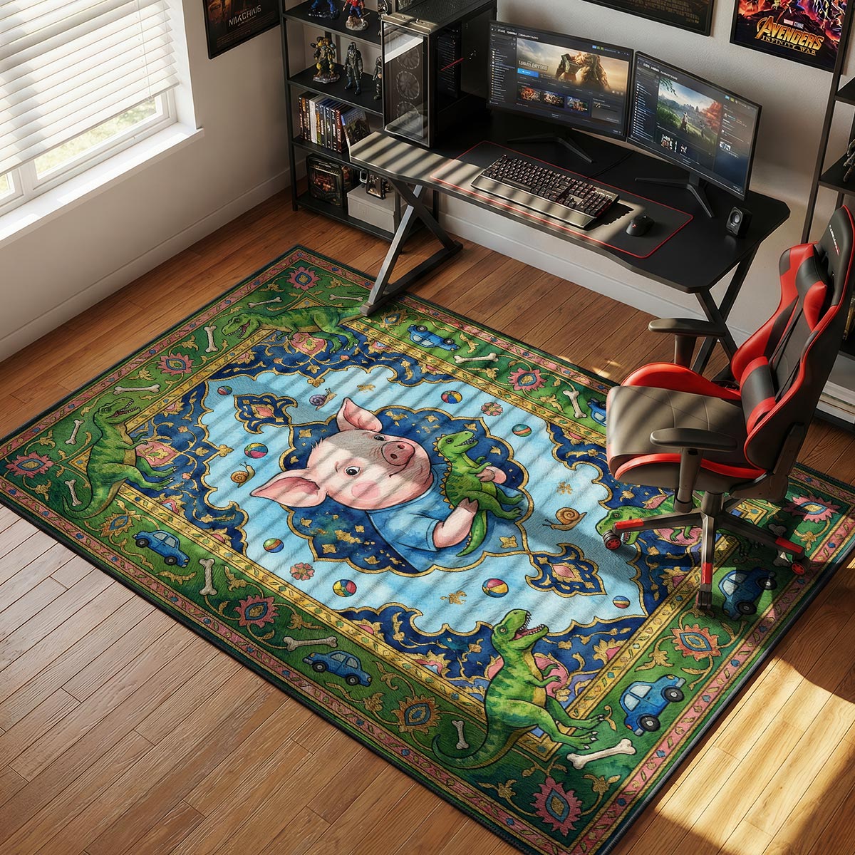 Peppa Pig Dinosaur Toy Kids Floor rug — main product view