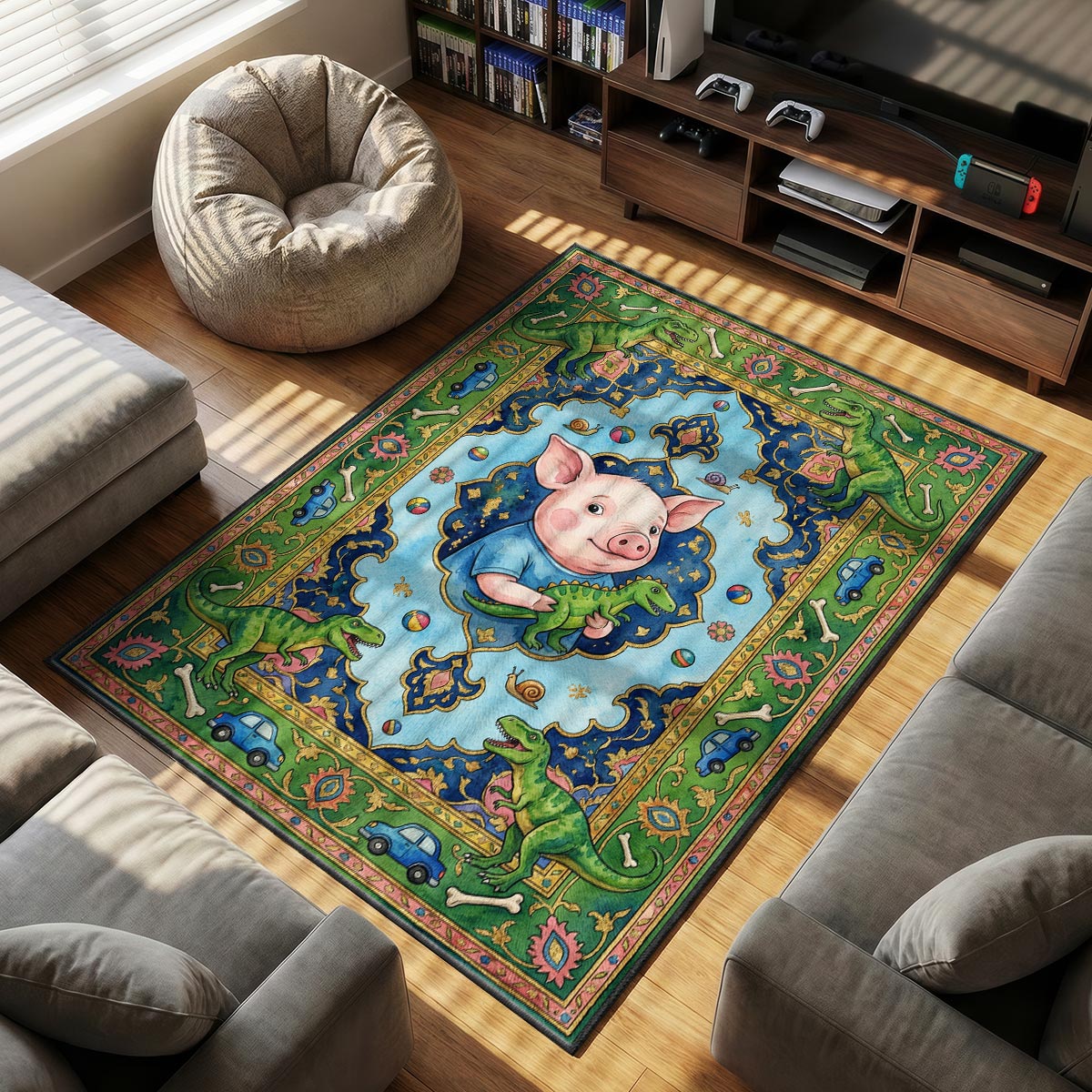 Peppa Pig themed area rug for home decor fans
