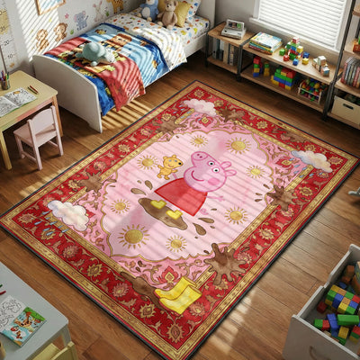 Peppa Pig Muddy Puddles Rug - Kids Floor Ma