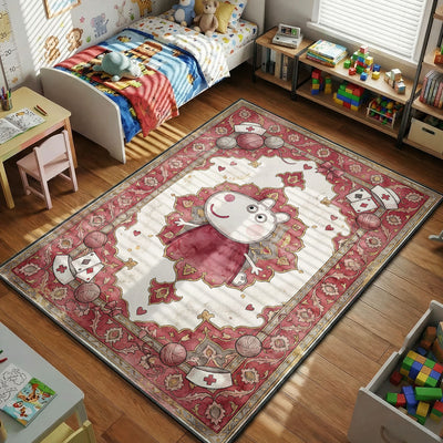 Peppa Pig Pink Vintage Rug - Kids Mat