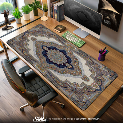 Persian Floral Design Mouse Pad, Classic Style Gaming Desk Mat