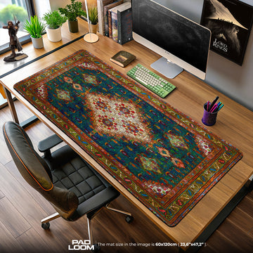 Persian Jewel Tones Mouse Pad, Ornamental Style Gaming Desk Mat