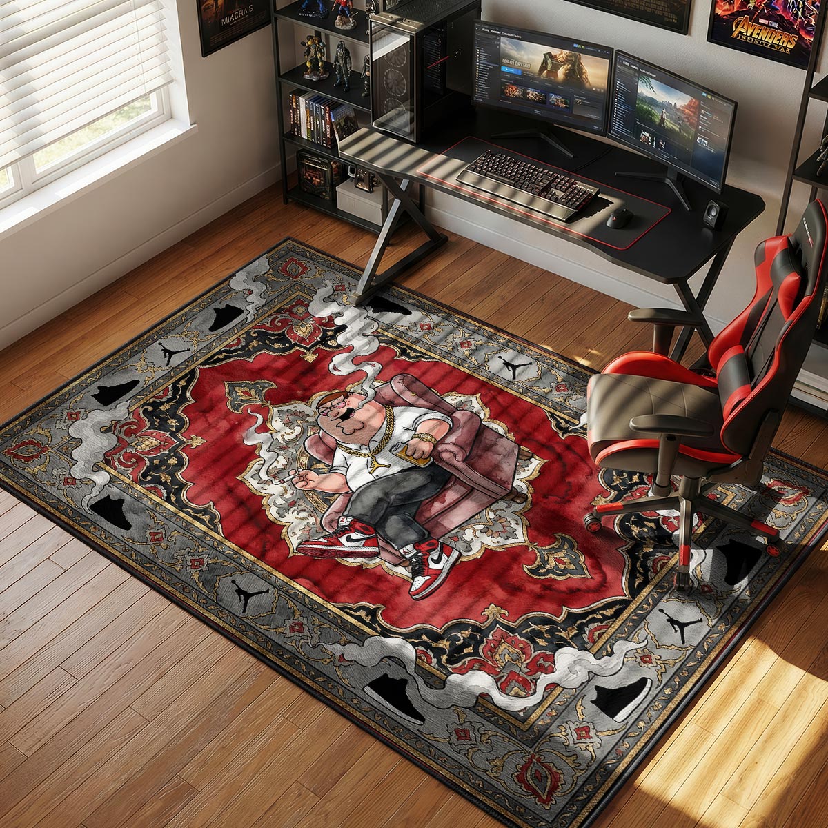 Peter Griffin Sneaker Throne Hype Floor Decor rug — main product view