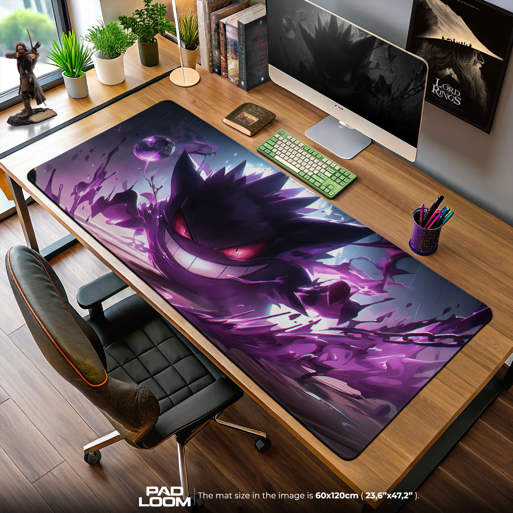 Phantom Pulse Gengar Mouse Pad, Ghost Pokémon Gaming Desk Mat