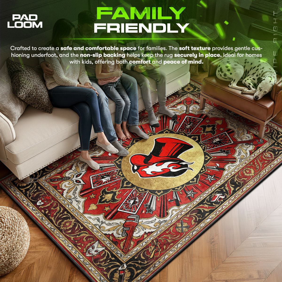 Phantom Thieves Logo Calling Card Rug - Persona 5 Chair Mat