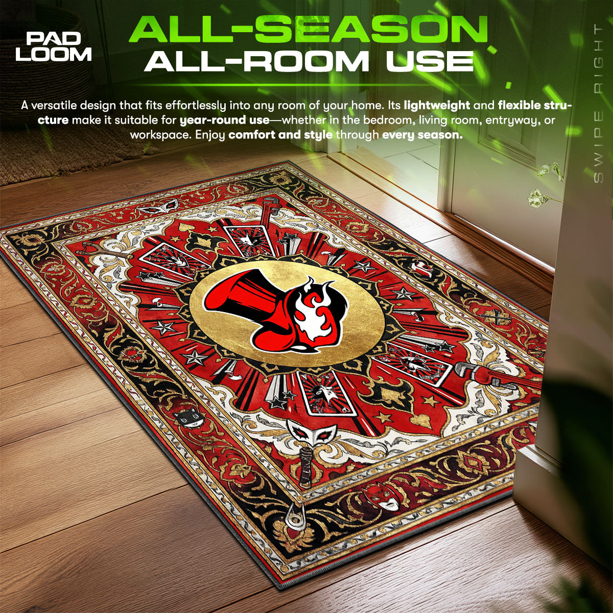 Phantom Thieves Logo Calling Card Rug - Persona 5 Chair Mat