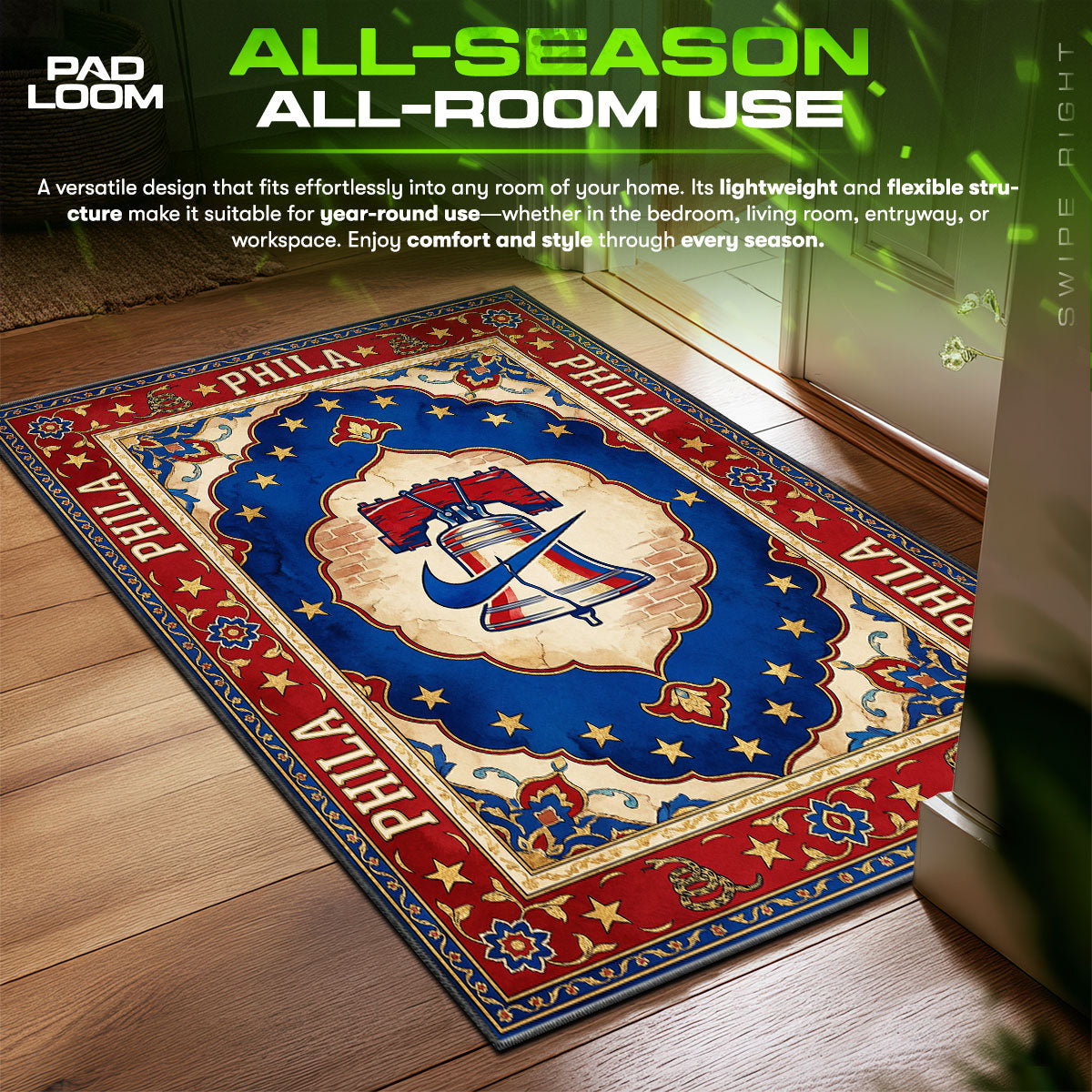 Phila Liberty Bell Crest Rug - Streetwear Floor Mat