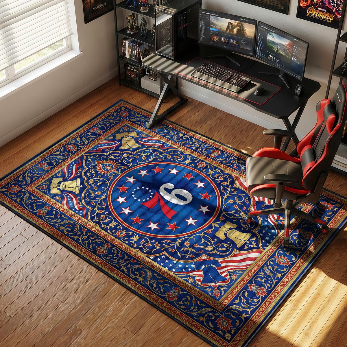 76ers Liberty Bell Hypebeast Floor rug — main product view