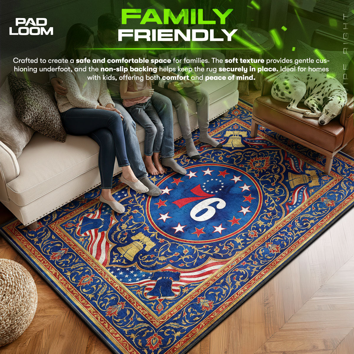 76ers area rug showing full home decor artwork