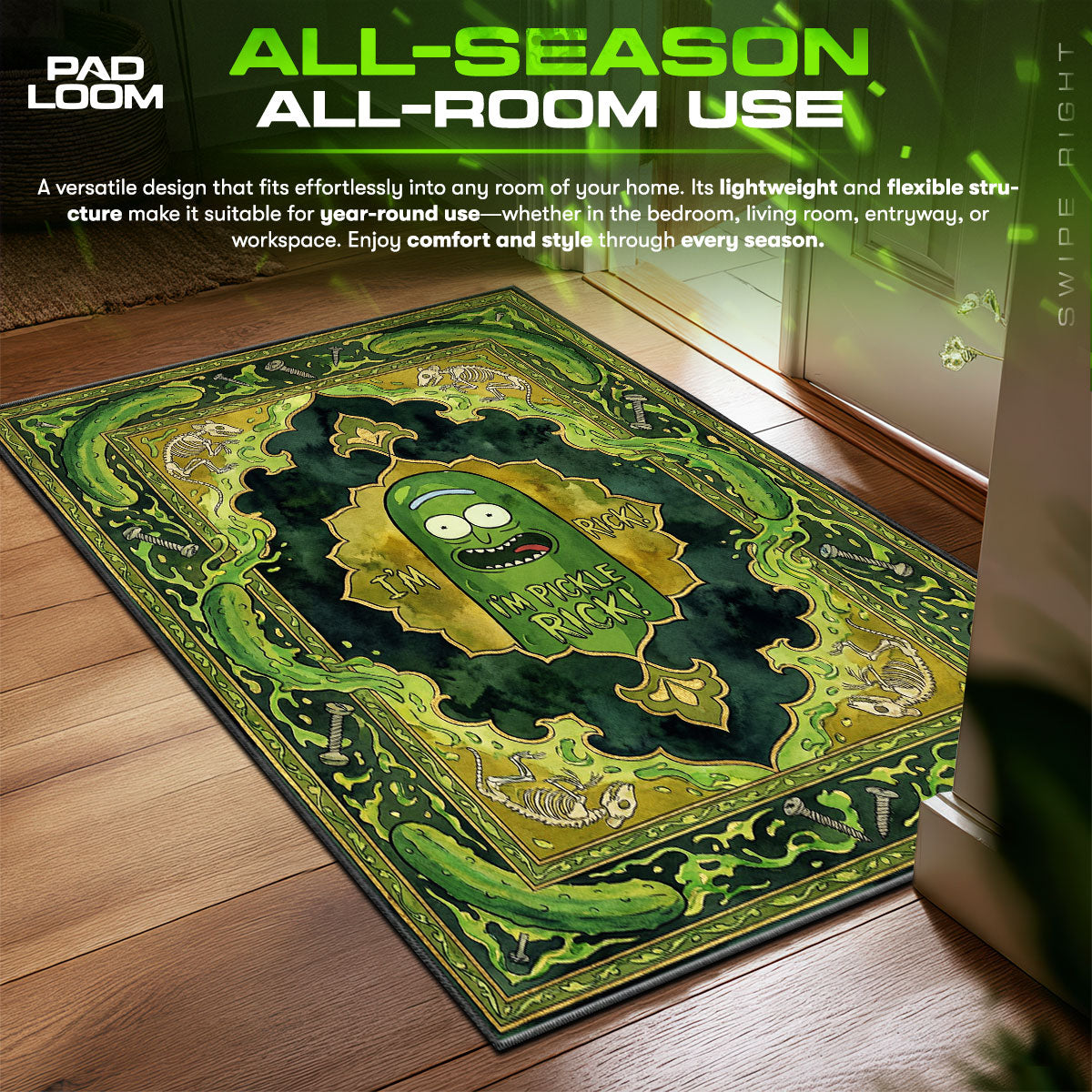 Detailed close-up of Pickle rug pattern