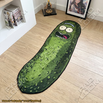 Pickle Rick Rug - Shaped Cartoon Area Rug