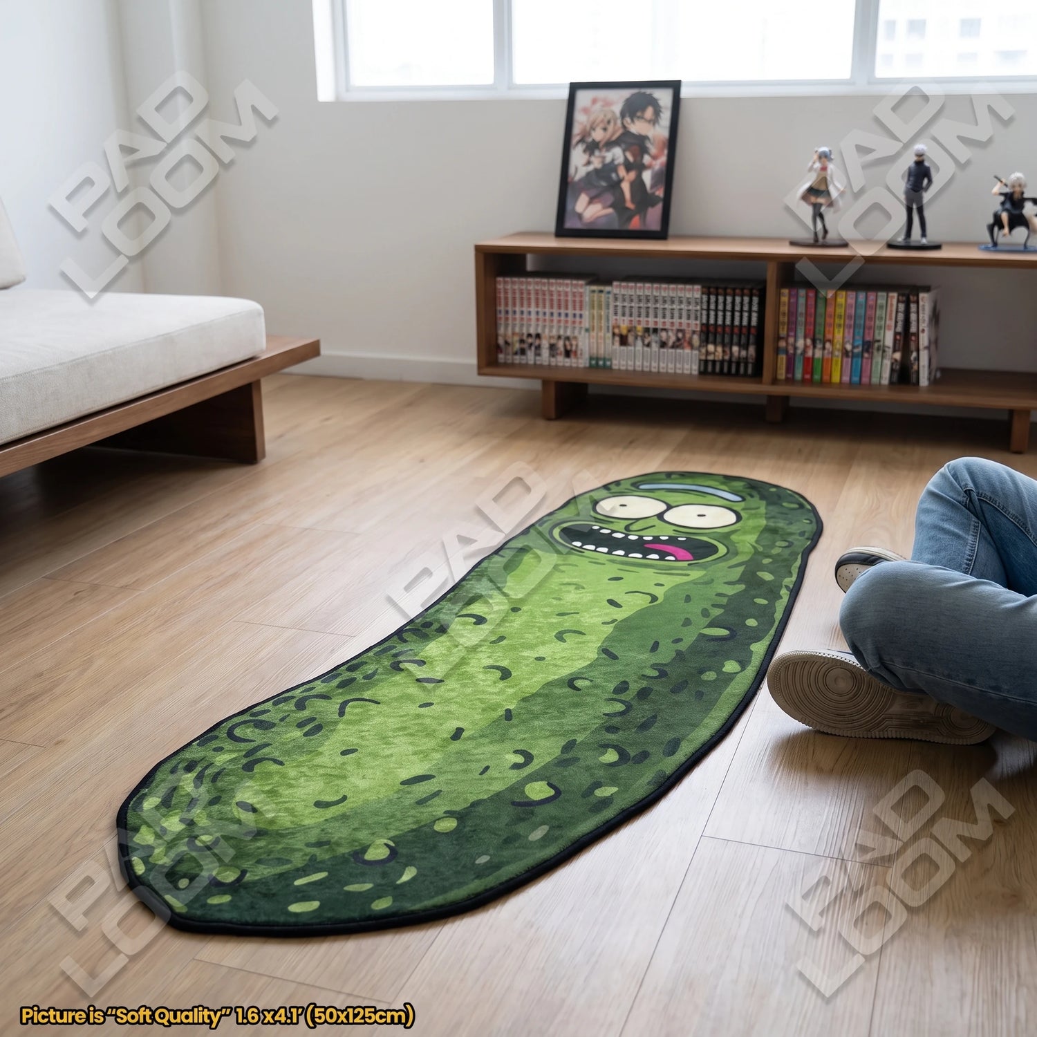 Pickle Rick Rug - Shaped Cartoon Area Rug
