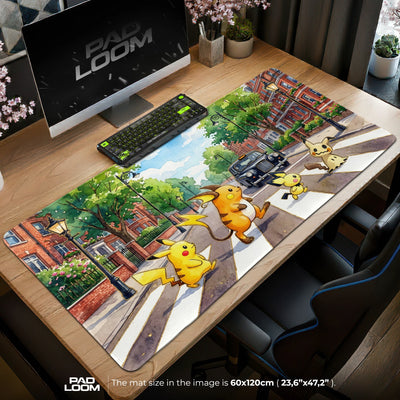 Pikachu Abbey Road Mauspad - Pokémon Schreibtischunterlage