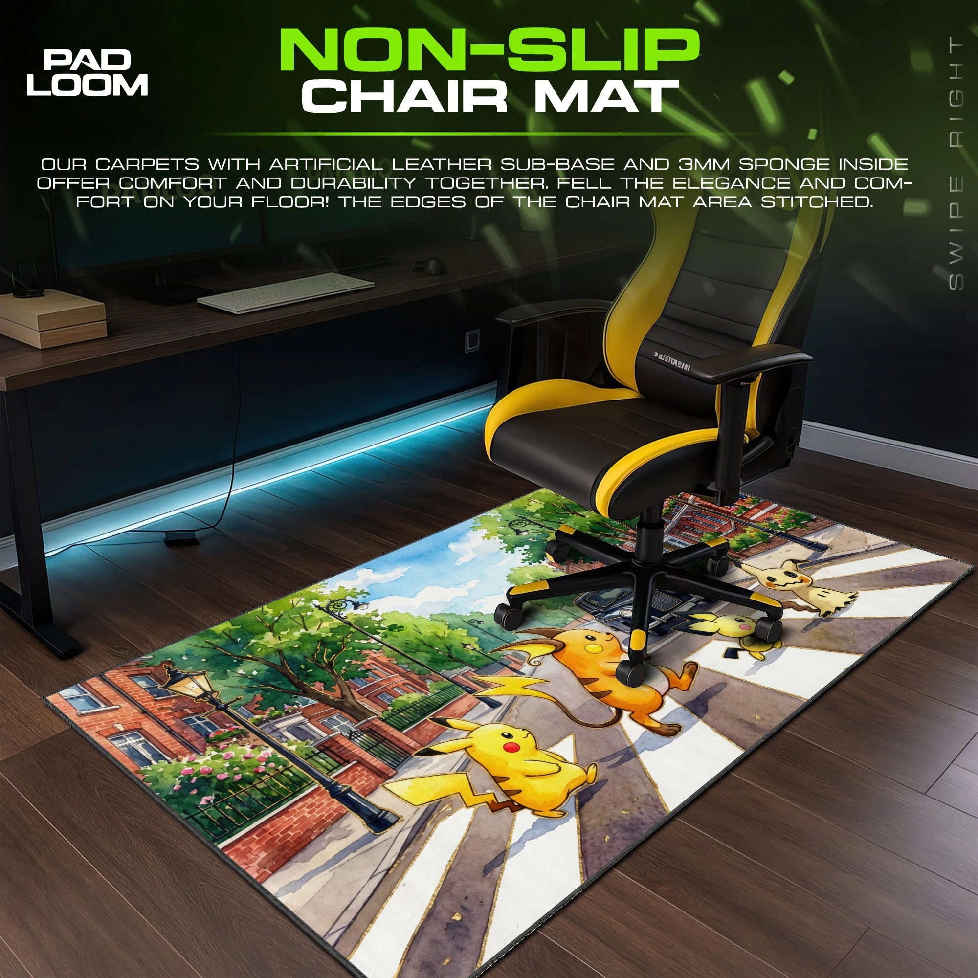 Pikachu Abbey Road Mouse Pad - Pokemon Desk Mat