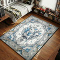Pikachu Crystal Stone Statue blue white hypebeast area rug