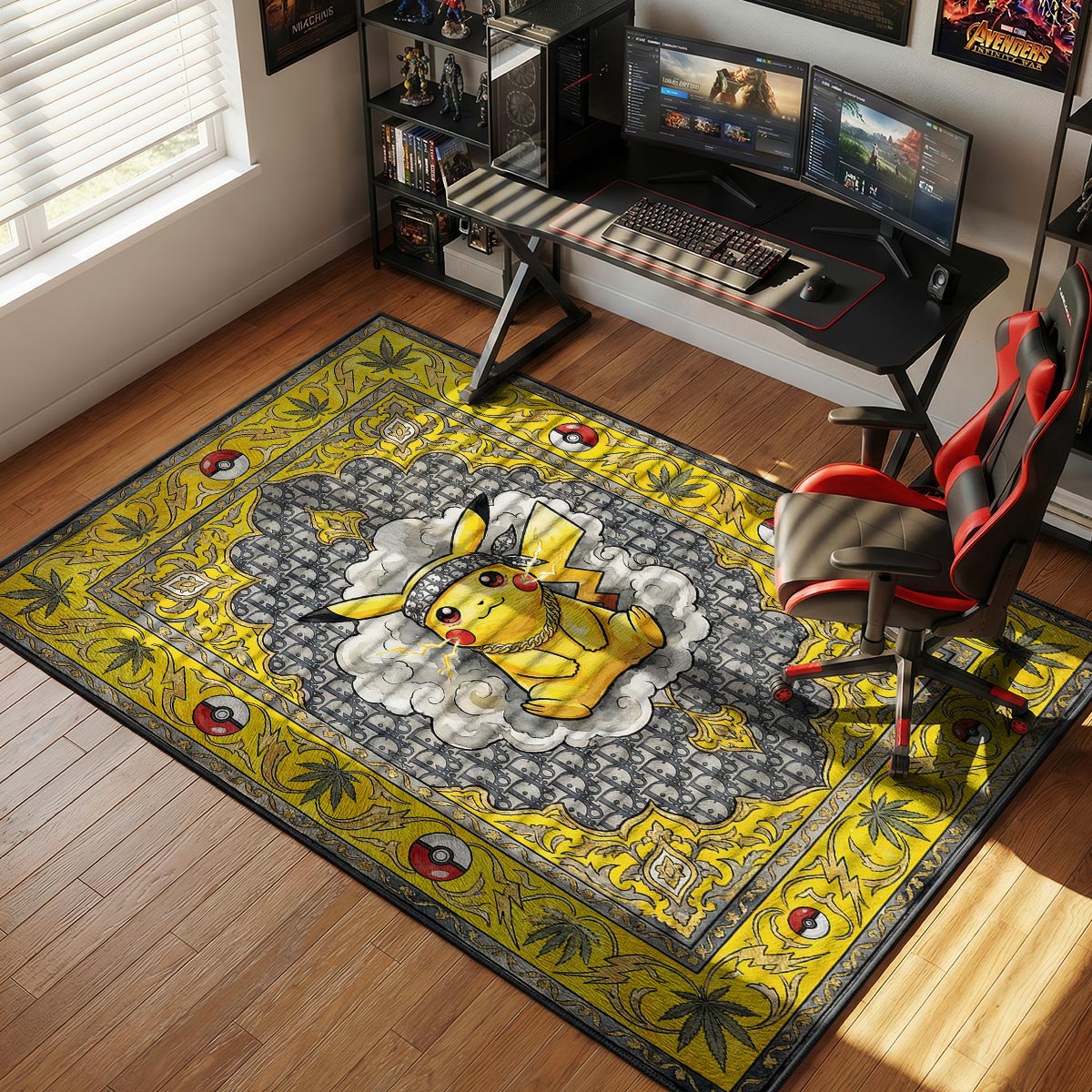 Electric Monogram Hypebeast Floor Decor rug — main product view