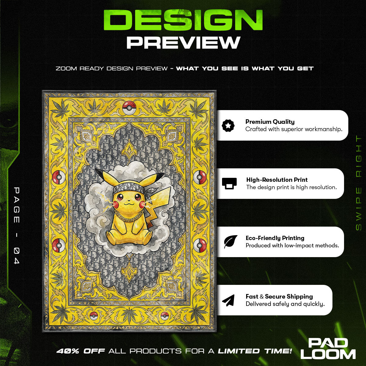 Decor character design printed on rug