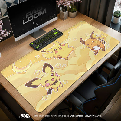 Pikachu Evolutions-Trio Mauspad - Pokémon Schreibtischunterlage