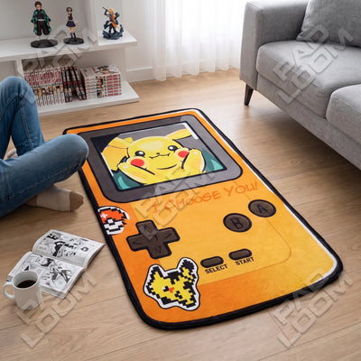 Pikachu Gameboy Rug - Shaped Anime Area Rug