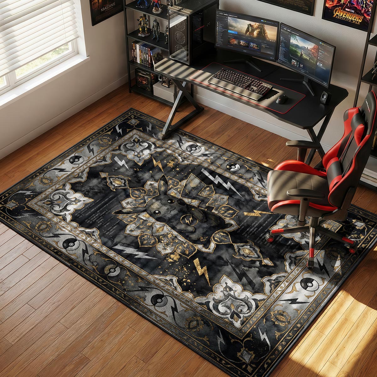 Pikachu Glitch Electric Streetwear Floor rug — main product view