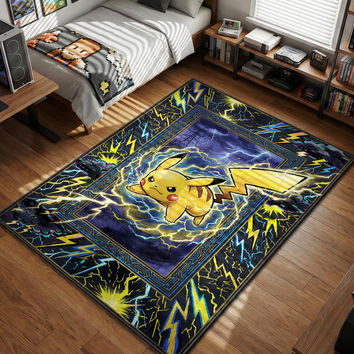 Pikachu High Voltage Storm Pokémon Chair rug — main product view