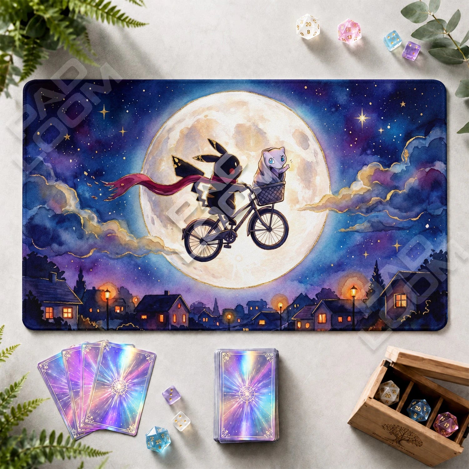 Pikachu Moonlight Playmat - Pokemon TCG Mat - view 2
