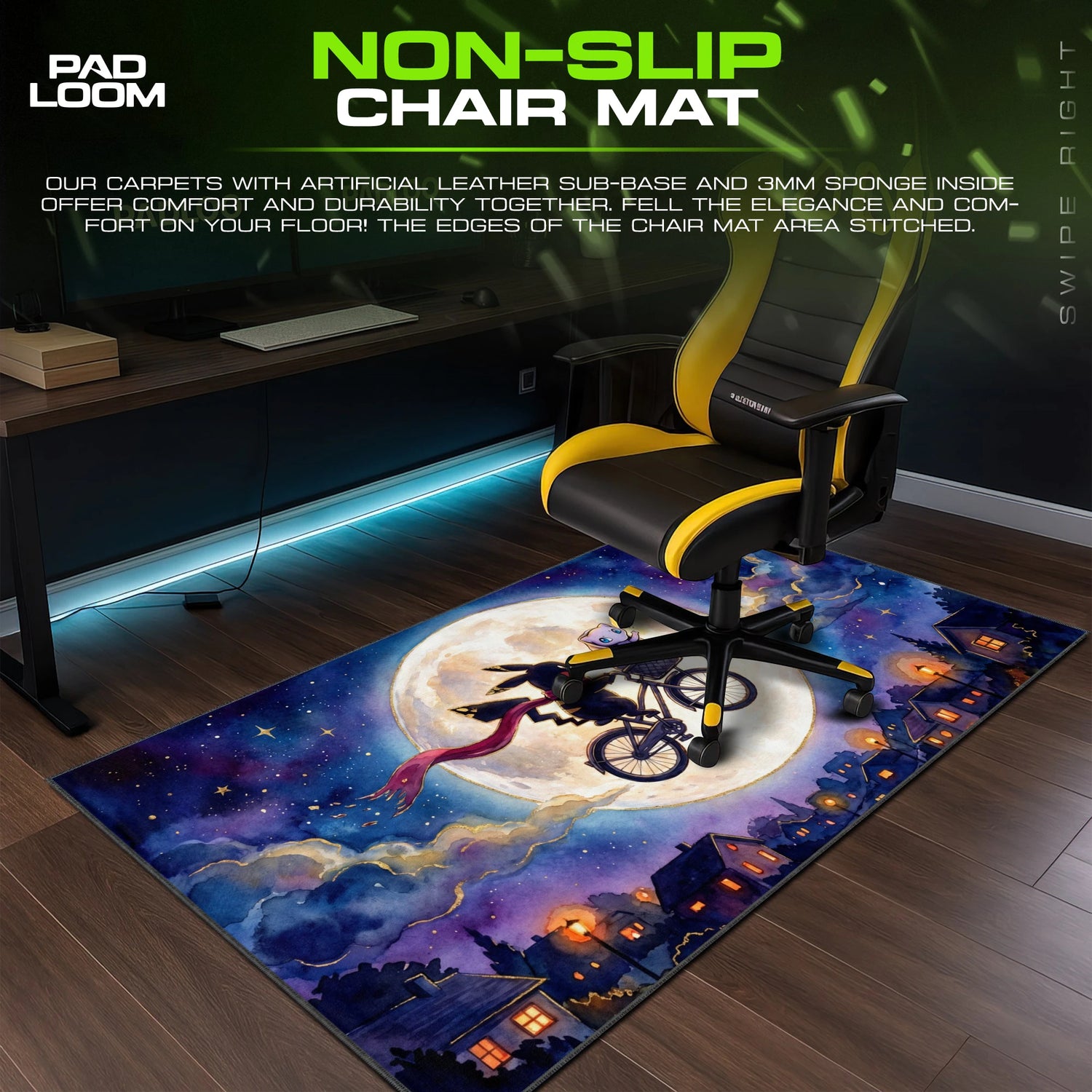 Pikachu Moonlit Ride Mouse Pad - Pokemon Desk Mat