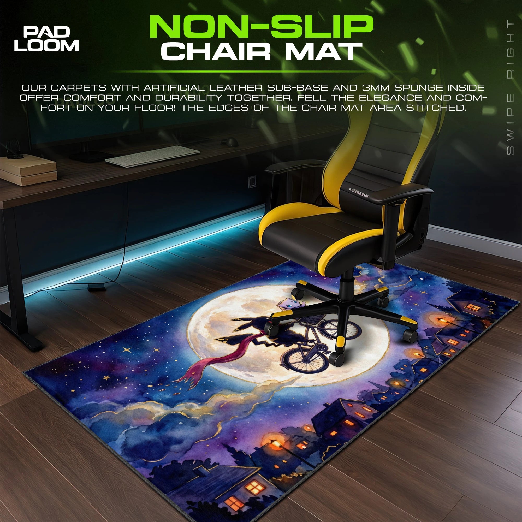 Pikachu Moonlit Ride Mouse Pad - Pokemon Desk Mat