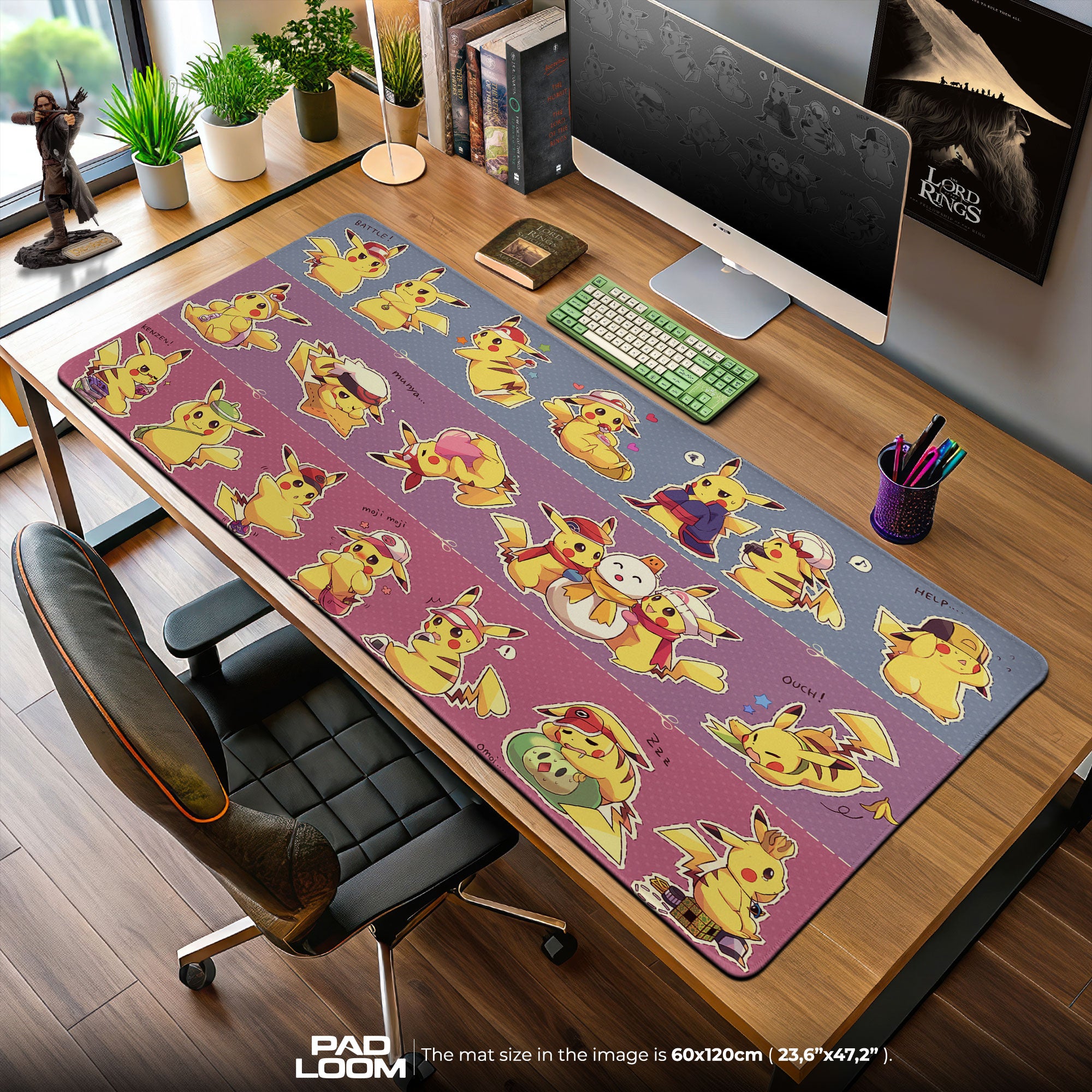 Pikachu Mouse Pad, Expressions Pokémon Gamer Desk Mat