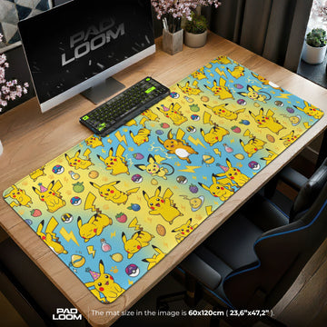 Pikachu Party Pattern Mouse Pad - Pokemon Desk Mat