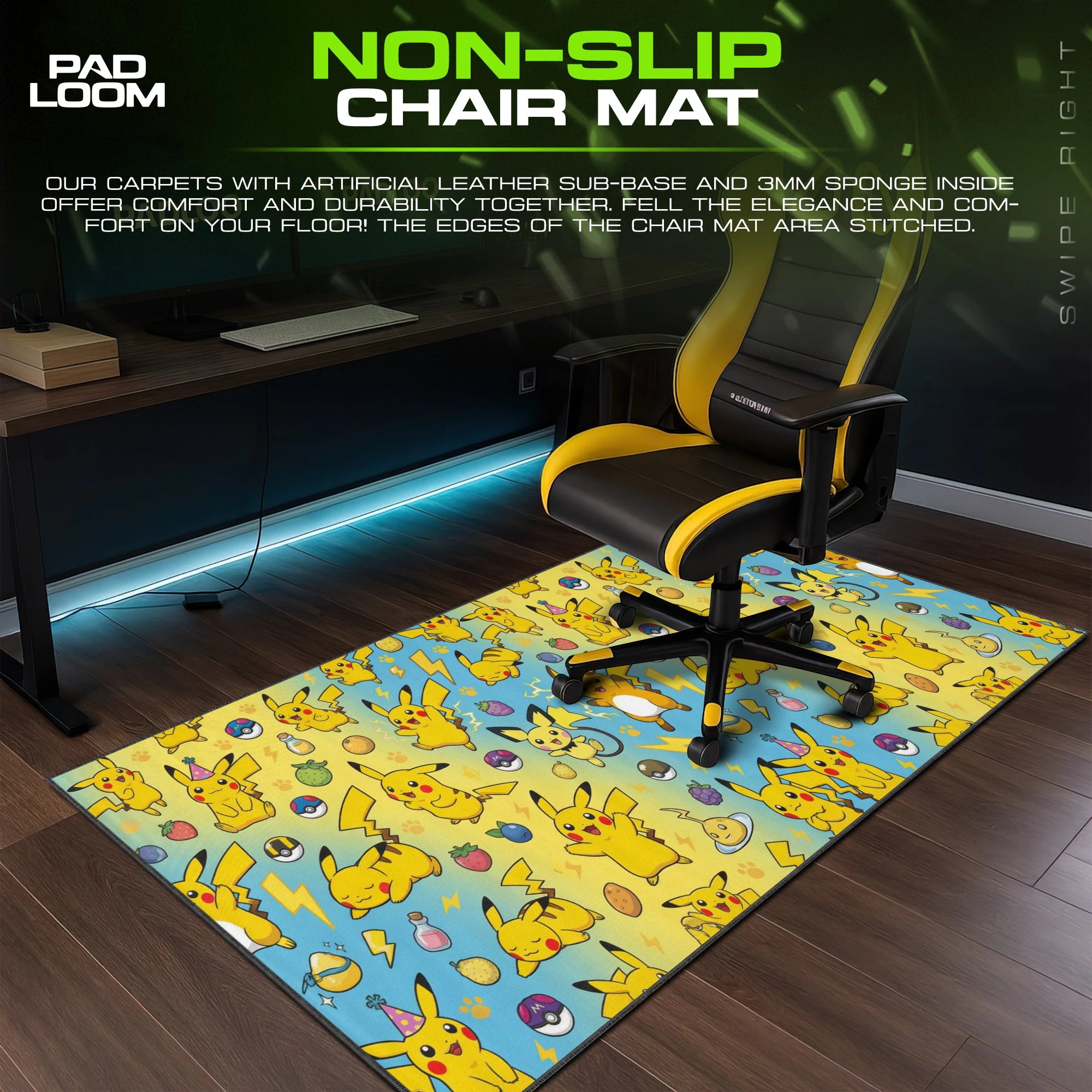 Pikachu Party Pattern Mouse Pad - Pokemon Desk Mat