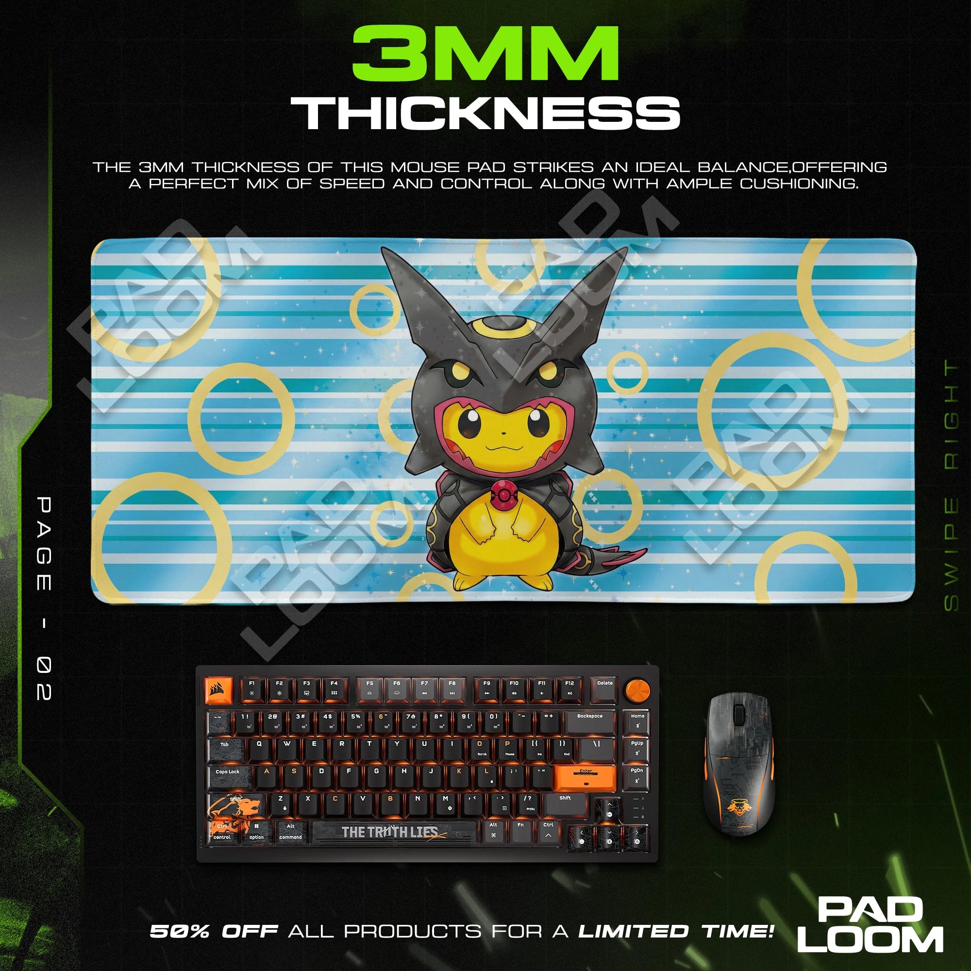 Pikachu Rayquaza Poncho Mouse Pad - Pokemon Desk Mat