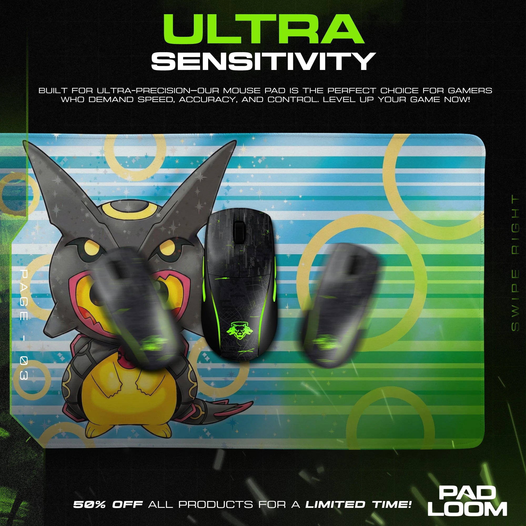 Pikachu Rayquaza Poncho Mouse Pad - Pokemon Desk Mat
