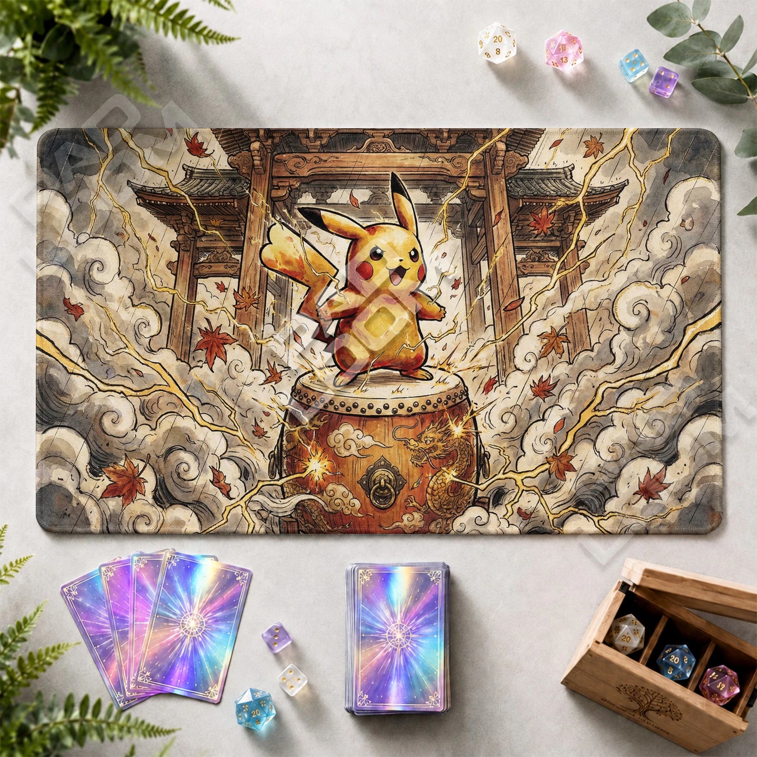 Pikachu Shrine Playmat - Pokemon TCG Mat - view 2