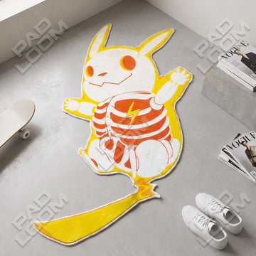Pikachu Skeleton Rug - Shaped Anime Area Rug