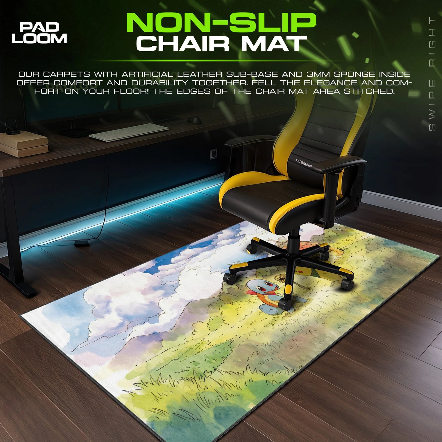 Pikachu Squirtle Mail Mouse Pad - Pokemon Desk Mat