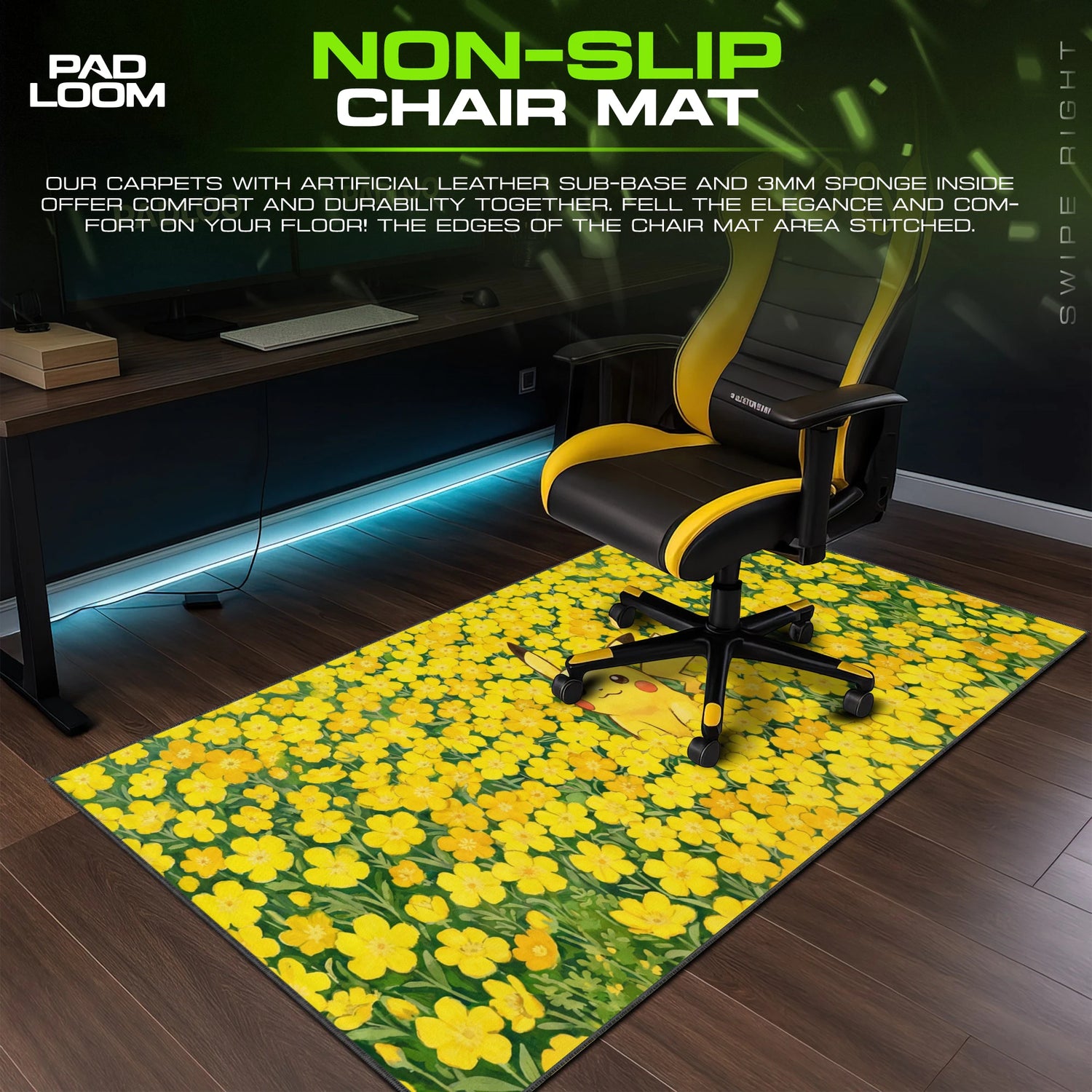 Pikachu Sunflower Patch Mouse Pad - Pokémon Desk Mat