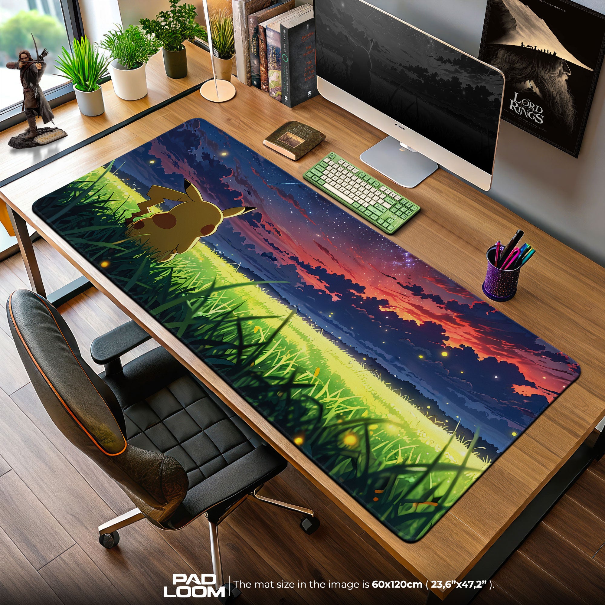 Pikachu – Sunset Meadow Mauspad, Spiel Anime Schreibtischunterlage