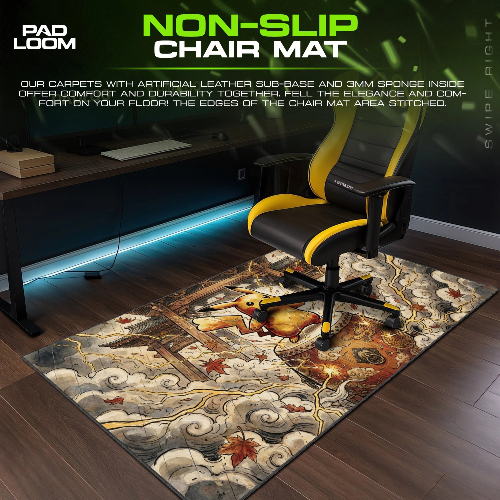 Pikachu Taiko Temple Mouse Pad - Pokemon Desk Mat