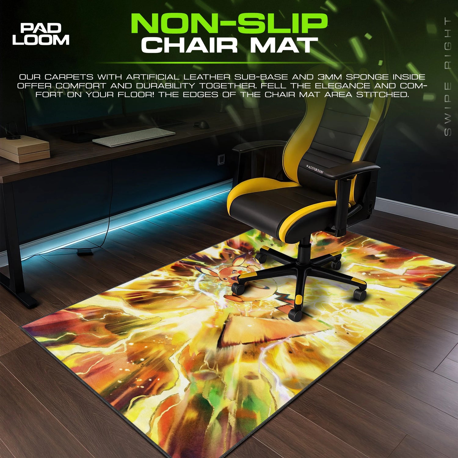 Pikachu Thunder Burst Mouse Pad - Pokemon Desk Mat
